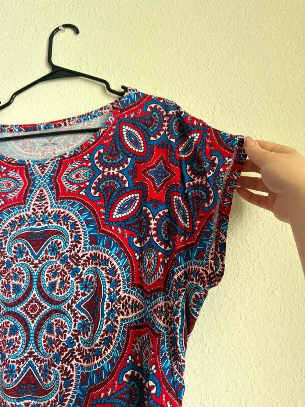 Westport Woman Paisley Mandala Print Short Sleeve Top Size 1X - Picture 2 of 5